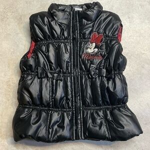 Disney baby black Minnie mouse quilted puffer vest. Size 18 months.